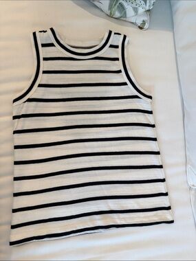 LOFT Navy and White Striped Tank